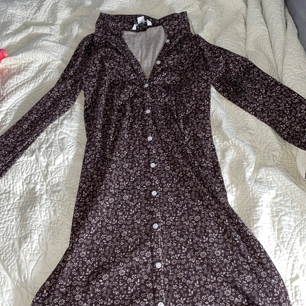 American Eagle long sleeve button up dress